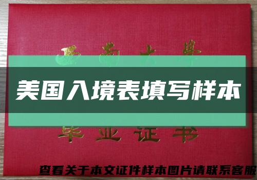 美國入境表填寫樣本縮略圖
