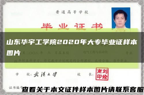 山東華宇工學院2020年大專畢業證樣本圖片縮略圖