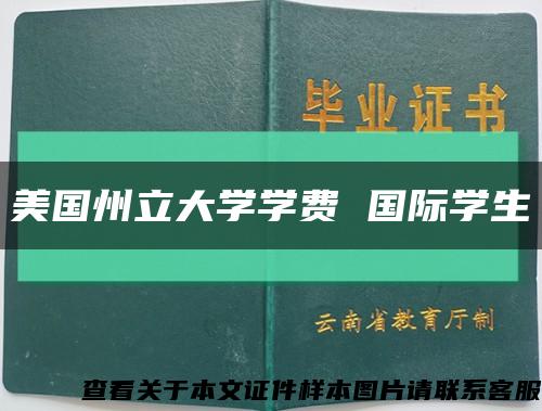 美國州立大學學費 國際學生縮略圖