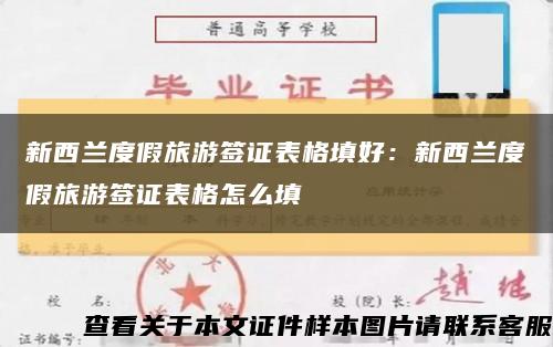 新西蘭度假旅游簽證表格填好：新西蘭度假旅游簽證表格怎么填縮略圖
