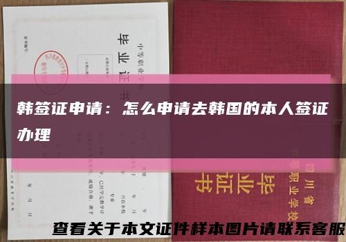 韓簽證申請：怎么申請去韓國的本人簽證辦理縮略圖