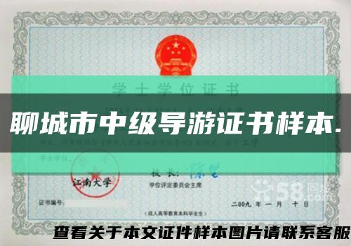聊城市中級導游證書樣本.縮略圖
