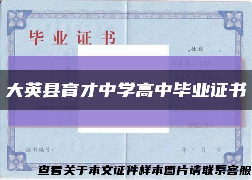 大英縣育才中學高中畢業證書縮略圖