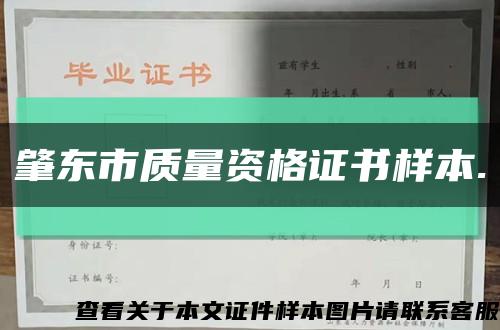 肇東市質量資格證書樣本.縮略圖