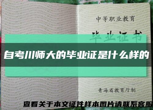 自考川師大的畢業證是什么樣的縮略圖