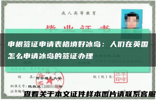 申根簽證申請表格填好冰島：人們在英國怎么申請冰島的簽證辦理縮略圖