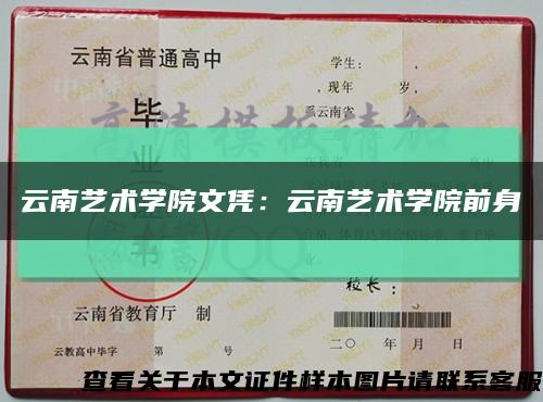 云南藝術學院文憑：云南藝術學院前身縮略圖