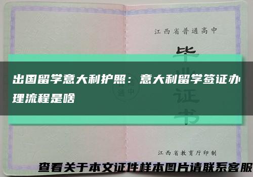 出國留學意大利護照：意大利留學簽證辦理流程是啥縮略圖