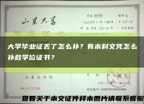 大學畢業證丟了怎么補？有本科文憑怎么補救學位證書？縮略圖