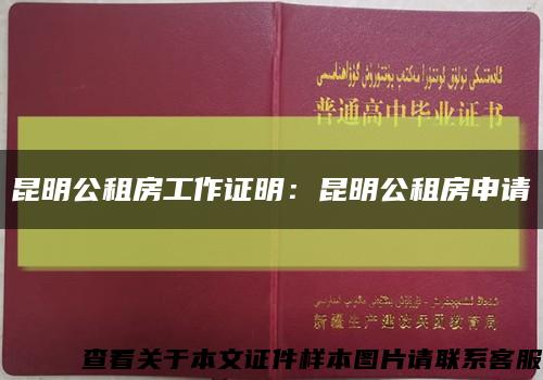 昆明公租房工作證明：昆明公租房申請縮略圖
