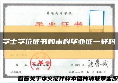 學士學位證書和本科畢業證一樣嗎縮略圖