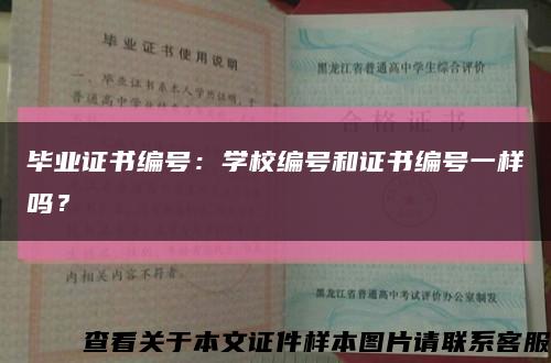 畢業證書編號：學校編號和證書編號一樣嗎？縮略圖