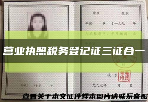 營業執照稅務登記證三證合一縮略圖