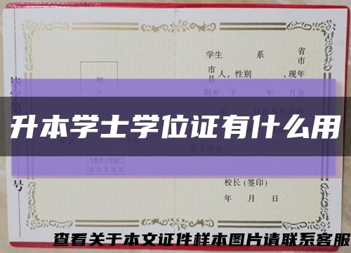 升本學士學位證有什么用縮略圖