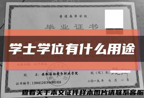 學士學位有什么用途縮略圖