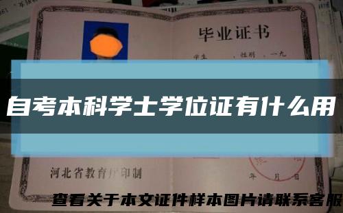 自考本科學士學位證有什么用縮略圖