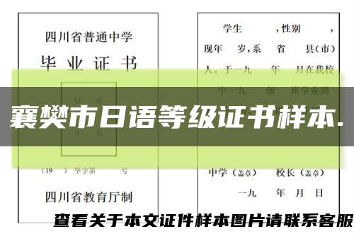 襄樊市日語等級證書樣本.縮略圖
