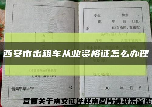 西安市出租車從業資格證怎么辦理縮略圖