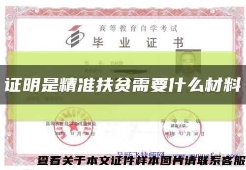 證明是精準扶貧需要什么材料縮略圖