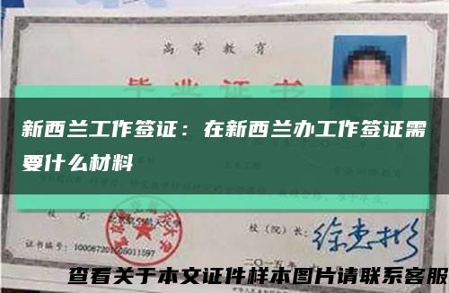新西蘭工作簽證：在新西蘭辦工作簽證需要什么材料縮略圖