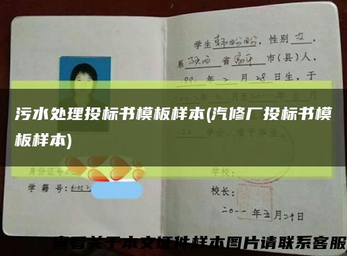 污水處理投標書模板樣本(汽修廠投標書模板樣本)縮略圖