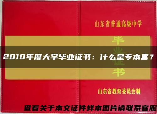 2010年度大學畢業證書：什么是專本套？縮略圖