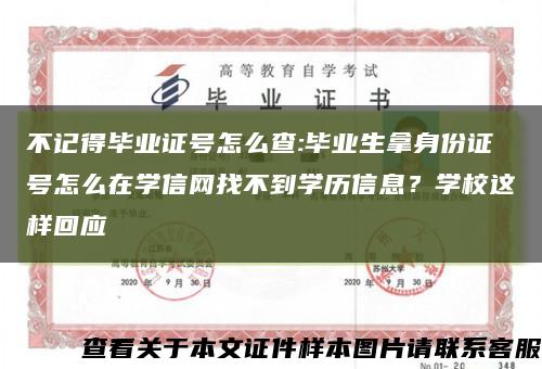 不記得畢業證號怎么查:畢業生拿身份證號怎么在學信網找不到學歷信息？學校這樣回應縮略圖