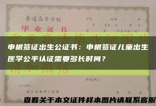 申根簽證出生公證書：申根簽證兒童出生醫學公平認證需要多長時間？縮略圖