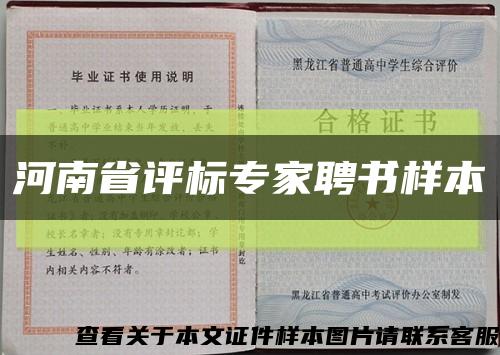 河南省評標專家聘書樣本縮略圖