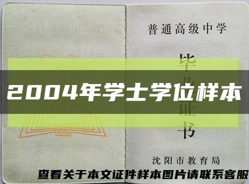 2004年學士學位樣本縮略圖