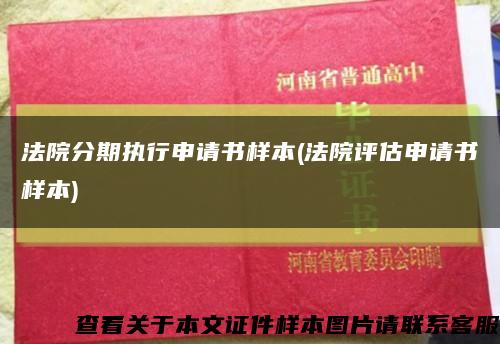法院分期執行申請書樣本(法院評估申請書樣本)縮略圖