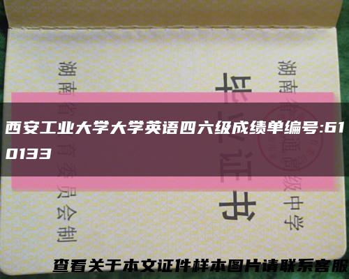 西安工業大學大學英語四六級成績單編號:610133縮略圖