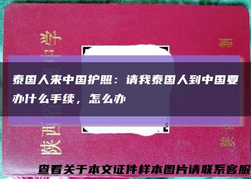 泰國人來中國護照：請我泰國人到中國要辦什么手續，怎么辦縮略圖