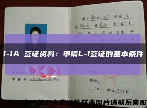 l-1A 簽證資料：申請L-1簽證的基本條件縮略圖