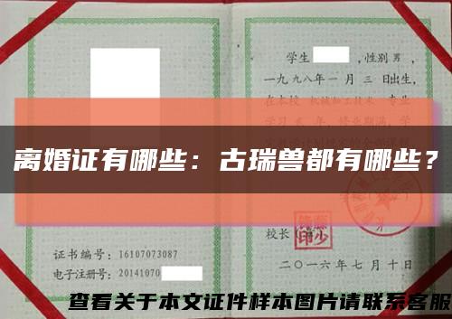 離婚證有哪些：古瑞獸都有哪些？縮略圖