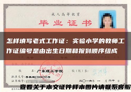 怎樣填寫老式工作證：實驗小學的教師工作證編號是由出生日期和報到順序組成縮略圖