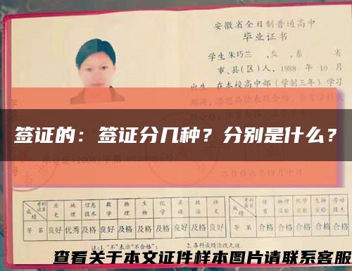 簽證的：簽證分幾種？分別是什么？縮略圖