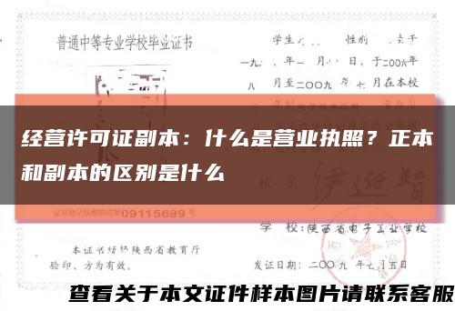 經營許可證副本：什么是營業執照？正本和副本的區別是什么縮略圖
