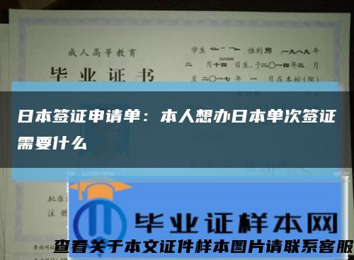 日本簽證申請單：本人想辦日本單次簽證需要什么縮略圖