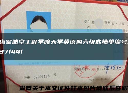 海軍航空工程學院大學英語四六級成績單編號:371441縮略圖