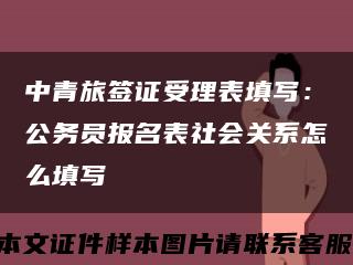 中青旅簽證受理表填寫：公務員報名表社會關系怎么填寫縮略圖