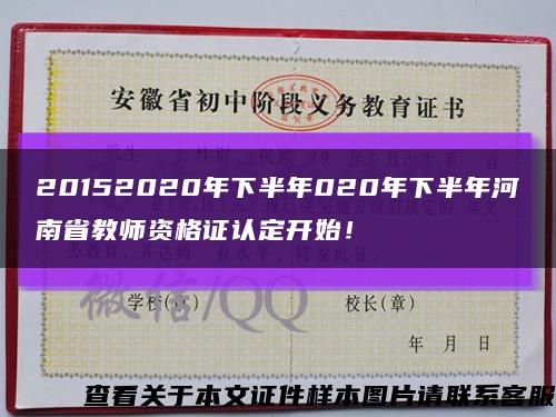 20152020年下半年020年下半年河南省教師資格證認定開始！縮略圖