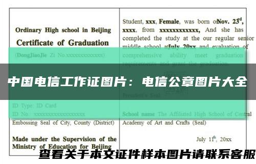 中國電信工作證圖片：電信公章圖片大全縮略圖