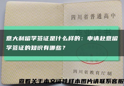 意大利留學簽證是什么樣的：申請赴意留學簽證的知識有哪些？縮略圖