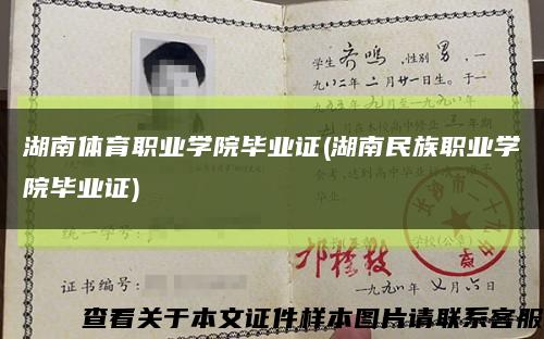 湖南體育職業學院畢業證(湖南民族職業學院畢業證)縮略圖