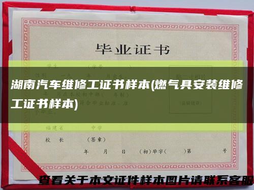 湖南汽車維修工證書樣本(燃氣具安裝維修工證書樣本)縮略圖