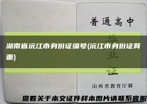 湖南省沅江市身份證編號(沅江市身份證背面)縮略圖