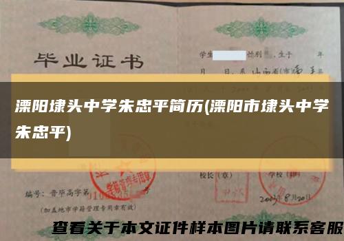 溧陽埭頭中學朱忠平簡歷(溧陽市埭頭中學朱忠平)縮略圖
