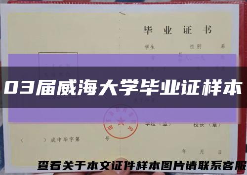 03屆威海大學畢業證樣本縮略圖