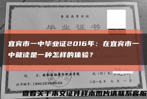 宜賓市一中畢業證2016年：在宜賓市一中就讀是一種怎樣的體驗？縮略圖
